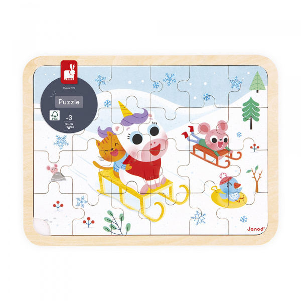 Puzzle en bois 24 pièces c'est la fête Janod