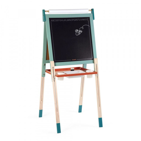 Tableau réglable 2 en 1 gris et jaune Janod