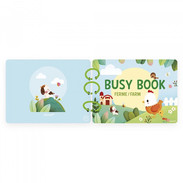 Livre d'activités pour enfant busy book ferme Janod