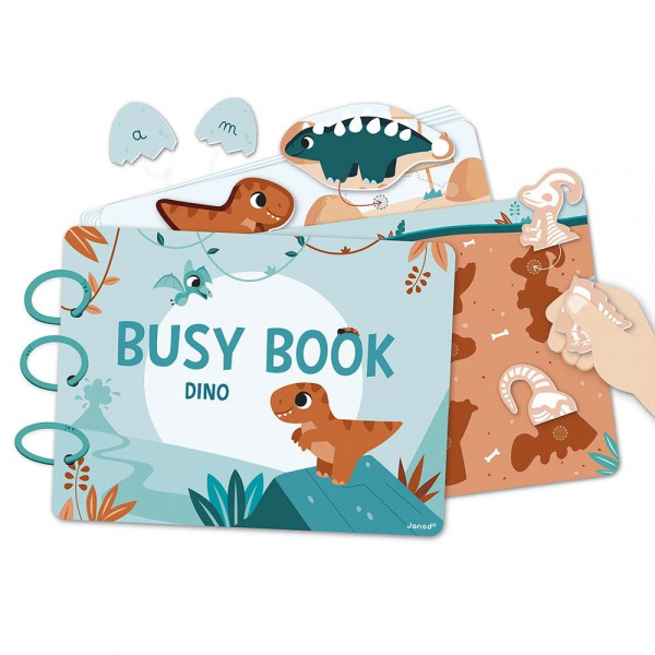 Livre d'activités pour enfant busy book dinosaures Janod