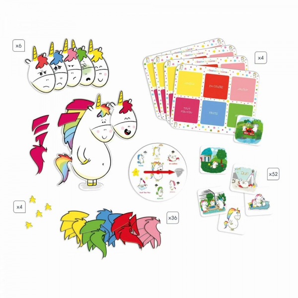 Jeu de société pour enfant gaston la licorne - mes émotions Janod