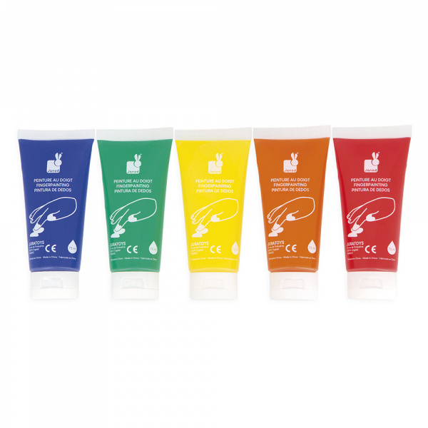Lot de 5 tubes de peinture à doigt Janod