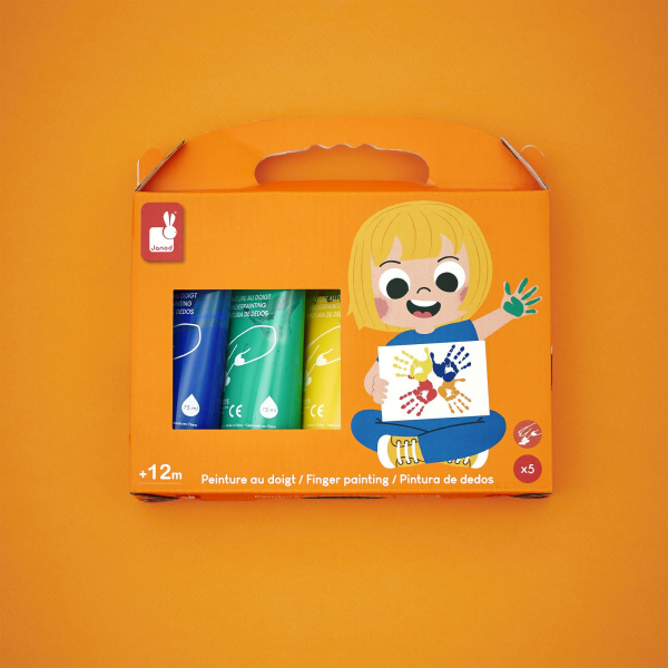 Lot de 5 tubes de peinture à doigt Janod