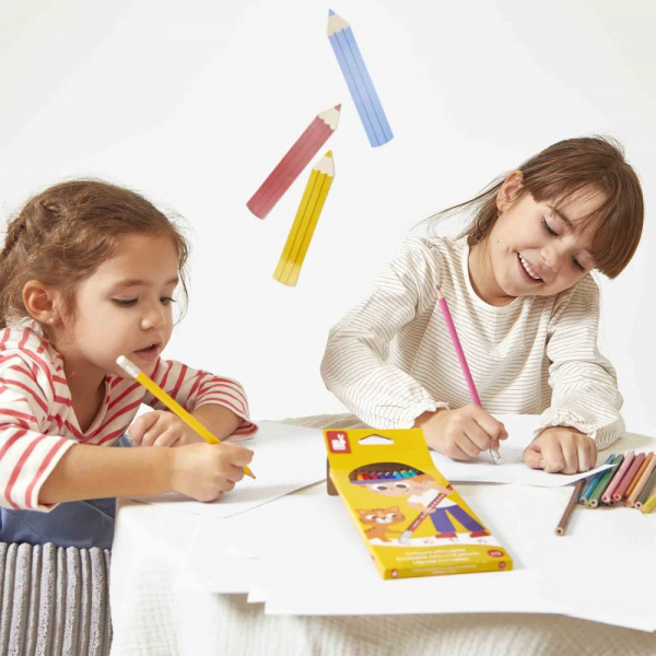 Set de 12 crayons de couleurs effaçables Janod