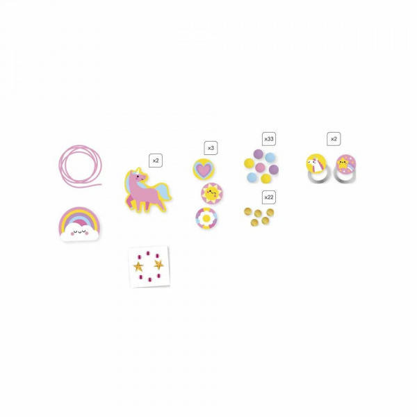 Boîte de 4 bijoux en bois à créer rainbow land Janod