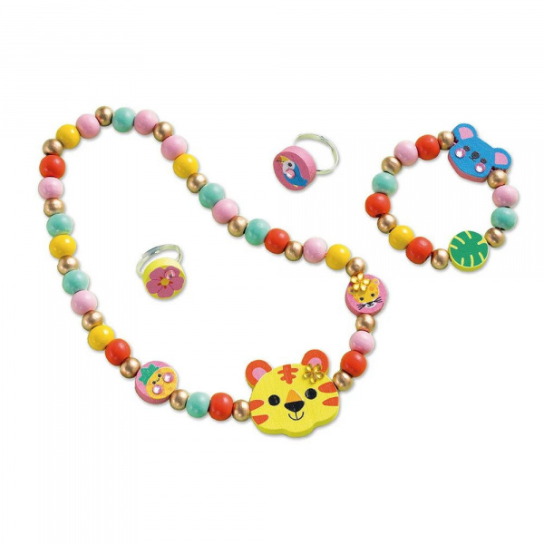 Boîte de 4 bijoux en bois à créer secret jungle Janod