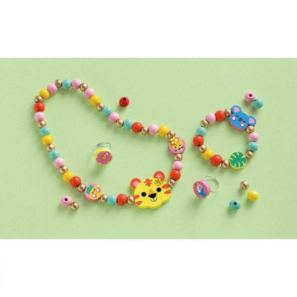 Boîte de 4 bijoux en bois à créer secret jungle Janod