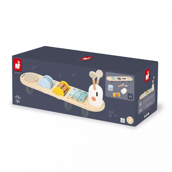 Jeu d'éveil sonore en forme de chenille sweet cocoon Janod