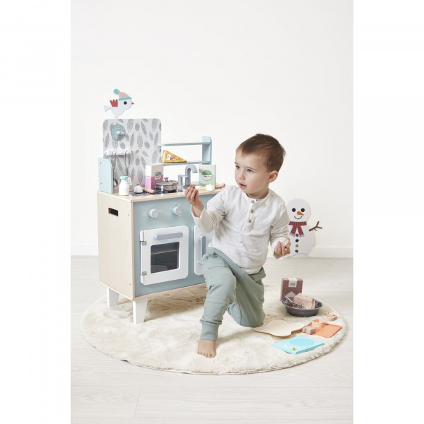 Cuisine enfant en bois macaron rose Janod