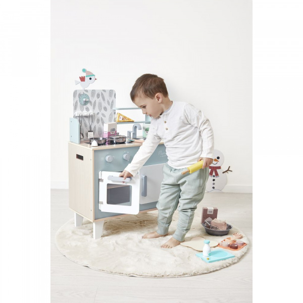 Cuisine enfant en bois macaron rose Janod