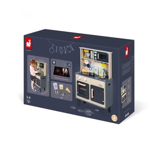 Grande cuisine enfant en bois mozaïc Janod