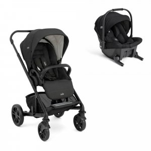 Poussette duo chrome shale + siège auto sprint eclipse noir Joie