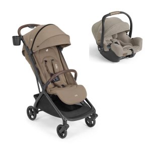 Poussette duo porto cashew + siège auto i-starter sandstone Joie