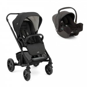 Poussette duo chrome + siège auto i-snug 2 shale noir Joie