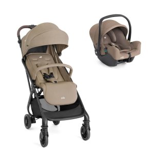 Poussette duo tourist toffee + siège auto i-snug 2 cashew Joie