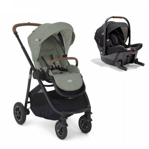 Poussette duo versatrax laurel vert + siège auto sprint eclipse noir Joie