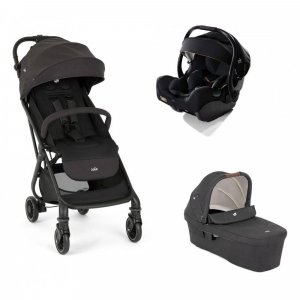 Poussette trio tourist shale + siège auto i-jemini eclipse + nacelle ramble signature xl shale noir Joie