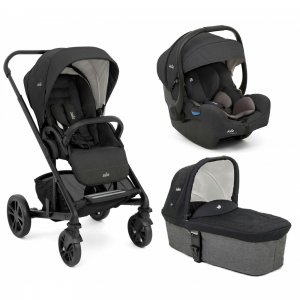 Poussette trio chrome + siège auto i-gemm 3 + nacelle chrome shale noir Joie