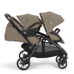 Poussette duo evalite double cashew + siège auto i-starter sandstone Joie