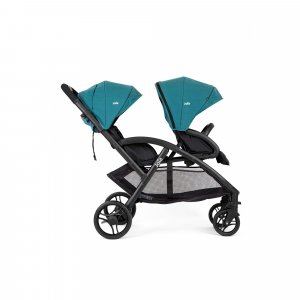 Poussette duo evalite double capri bleu + siège auto i-snug 2 shale noir Joie