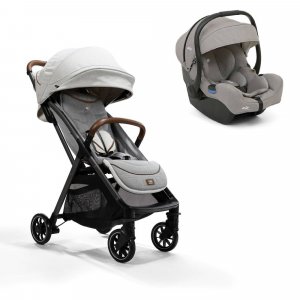 Poussette duo parcel signature oyster blanc + siège auto i-gemm 3 pebble gris Joie