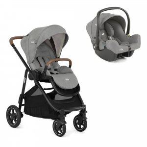 Poussette duo versatrax + siège auto i-snug 2 pebble gris Joie