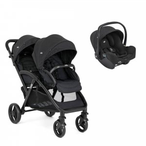 Poussette duo evalite double shale + siège auto i-snug 2 raven Joie