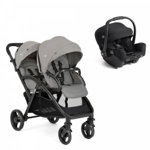 Poussette duo evalite double pebble + siège auto i-starter eclipse Joie