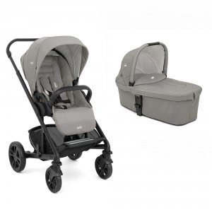 Poussette duo chrome + nacelle chrome pebble gris Joie