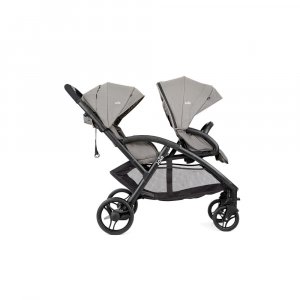 Poussette duo evalite double + siège auto i-snug 2 pebble gris Joie