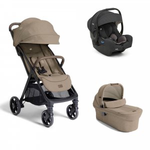 Poussette trio parcel lx signature sandstone beige + siège auto i-gemm 3 shale noir + nacelle ramble xl sandstone Joie