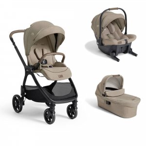 Poussette trio valora + siège auto sprint r129 + nacelle ramble xl sandstone Joie