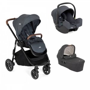 Poussette trio versatrax moonlight bleu + siège auto i-snug 2 moonlight + nacelle ramble xl shale noir Joie