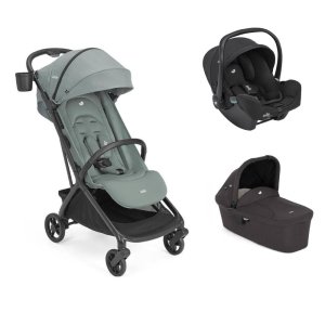 Poussette trio porto sky + siège auto i-snug 2 raven + nacelle ramble shale Joie