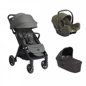 Poussette trio parcel lx signature evergreen + siège auto i-snug 2 fern + nacelle ramble shale Joie