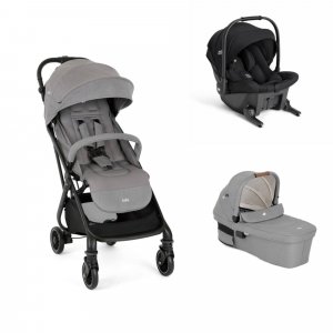 Poussette trio tourist + siège auto sprint eclipse + nacelle ramble xl pebble gris / noir Joie