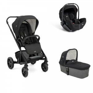 Poussette trio chrome + siège auto i-level pro + nacelle chrome Joie