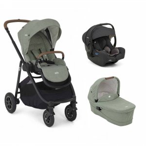 Poussette trio versatrax laurel vert + siège auto i-gemm 3 shale noir + nacelle ramble xl laurel Joie