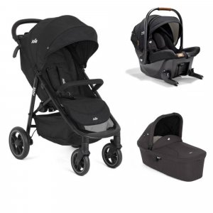 Poussette trio litetrax shale + siège auto sprint eclipse + nacelle ramble shale noir Joie