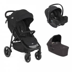 Poussette trio litetrax + siège auto i-snug 2 raven + nacelle ramble shale noir Joie