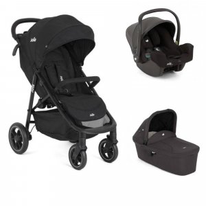 Poussette trio litetrax + siège auto i-snug 2 + nacelle ramble shale noir Joie