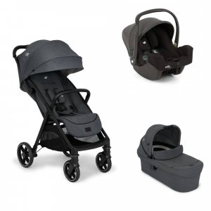 Poussette trio parcel lx signature ebony gris + siège auto i-snug 2 shale noir + nacelle ramble xl ebony Joie