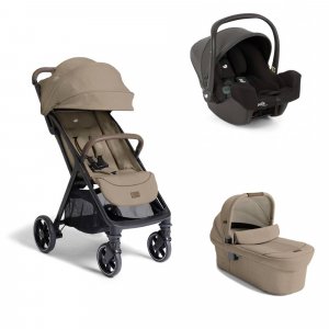 Poussette trio parcel lx signature sandstone beige + siège auto i-snug 2 shale noir + nacelle ramble xl sandstone Joie