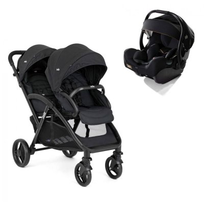 Poussette duo evalite double shale + siège auto i-jemini eclipse noir