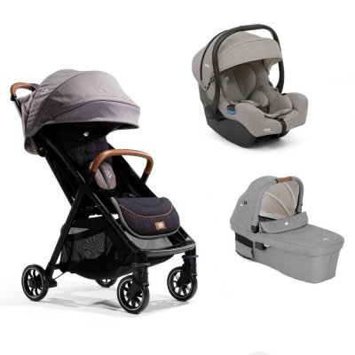 Poussette trio parcel signature carbon + siège auto i-gemm 3 pebble + nacelle ramble xl pebble gris
