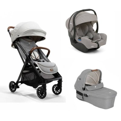 Poussette trio parcel signature oyster blanc + siège auto i-gemm 3 pebble + nacelle ramble xl pebble gris