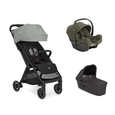 Poussette trio pact pro abyss + siège auto i-snug 2 fern + nacelle ramble shale