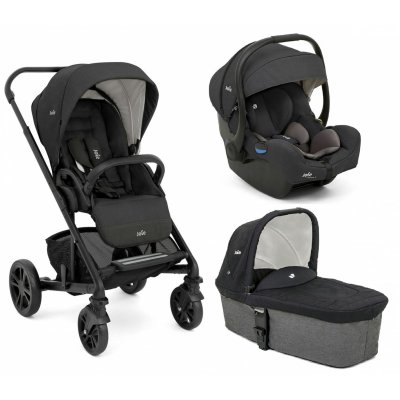 Poussette trio chrome + siège auto i-gemm 3 + nacelle chrome shale noir