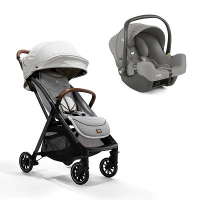 Poussette duo parcel signature oyster blanc + siège auto i-snug 2 pebble gris