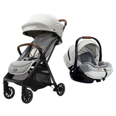 Poussette duo parcel signature + siège auto i-level recline signature oyster blanc